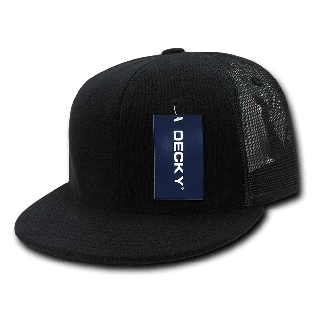 Decky 6 Panel High Profile Structured Terry Trucker | Decky 1081 Black/Black OSFM