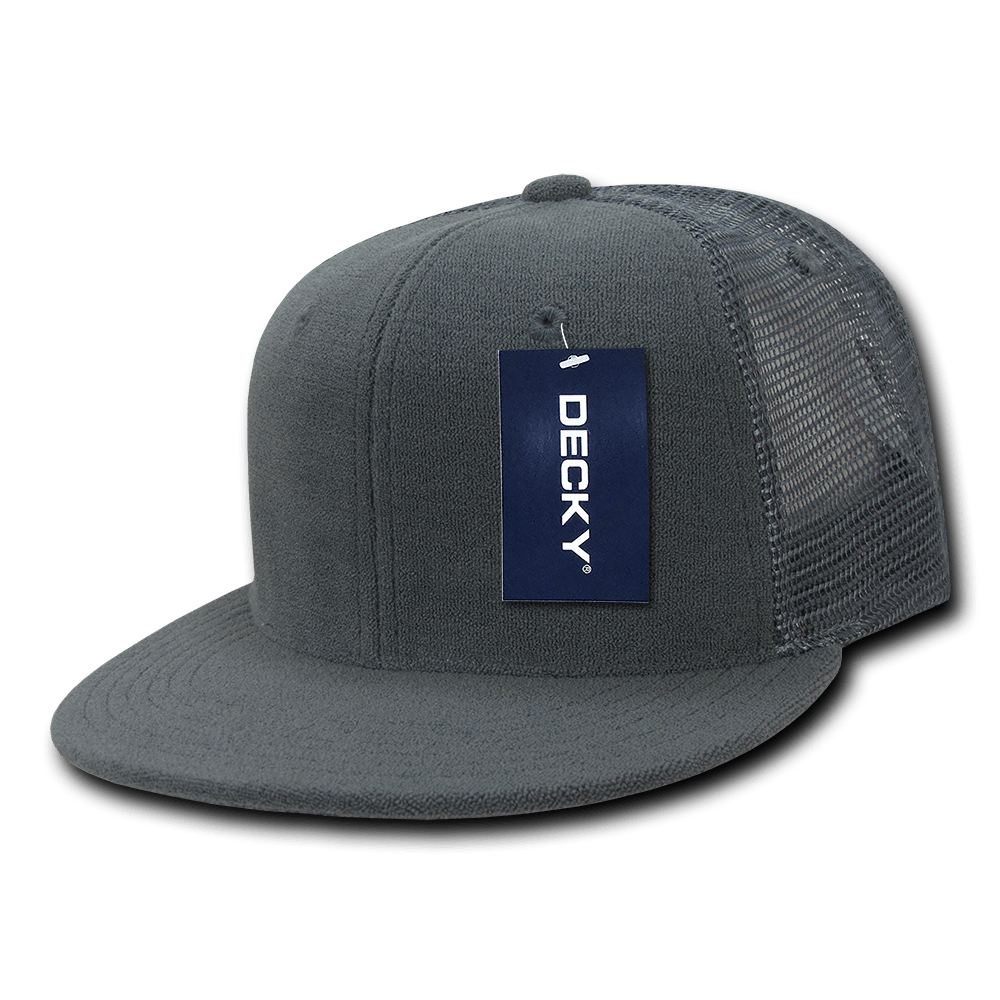 Decky 6 Panel High Profile Structured Terry Trucker | Decky 1081 Dark Grey/Dark Grey OSFM