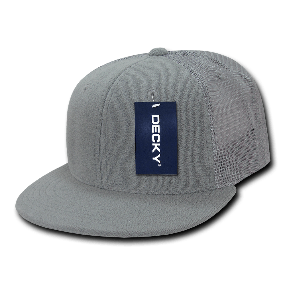 Decky 6 Panel High Profile Structured Terry Trucker | Decky 1081 Light Grey/Light Grey OSFM