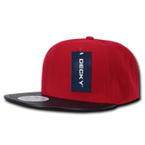 Decky 6 Panel High Profile Structured Vinyl Snapback | Decky 1071 Red/Black OSFM