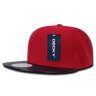 Decky 6 Panel High Profile Structured Vinyl Snapback | Decky 1071 Red/Black OSFM