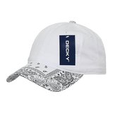 Decky 6 Panel Low Profile Relaxed Bandanna Bill Dad Hat | Decky 256 White/White OSFM Hats