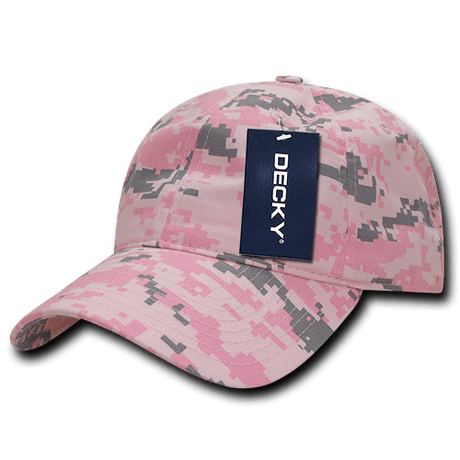 Decky 6 Panel Low Profile Relaxed Camo Dad Hat | Decky 216 Pink Digital OSFM Hats
