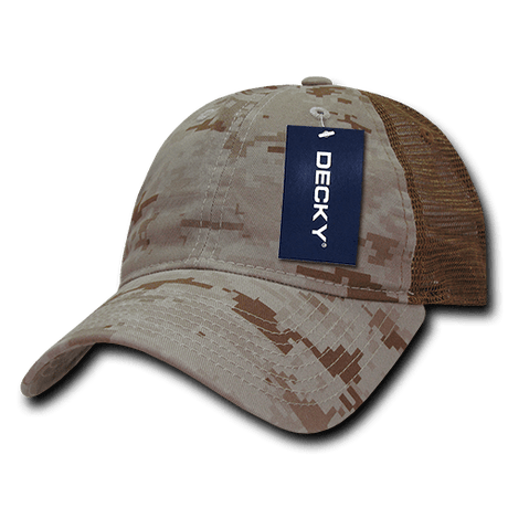 Decky 6 Panel Low Profile Relaxed Camo Trucker | Decky 225 Desert Digital OSFM