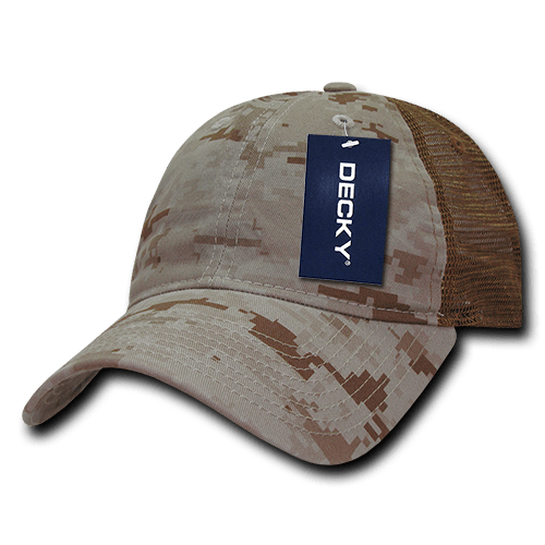 Decky 6 Panel Low Profile Relaxed Camo Trucker | Decky 225 Desert Digital OSFM