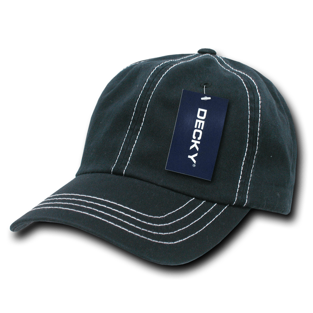 Decky 6 Panel Low Profile Relaxed Contra - Stitch Dad Hat | Decky 111 Black OSFM Hats