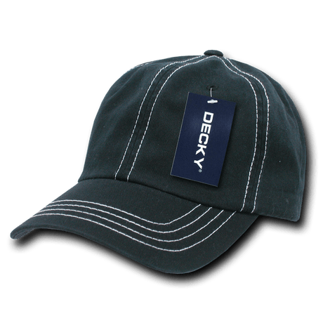 Decky 6 Panel Low Profile Relaxed Contra - Stitch Dad Hat | Decky 111 Black OSFM Hats