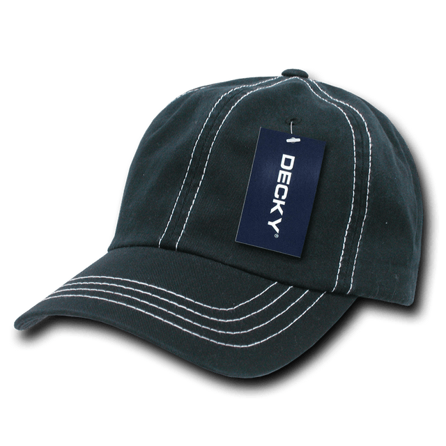 Decky 6 Panel Low Profile Relaxed Contra - Stitch Dad Hat | Decky 111 Black OSFM Hats