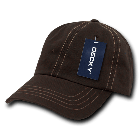 Decky 6 Panel Low Profile Relaxed Contra - Stitch Dad Hat | Decky 111 Brown OSFM Hats