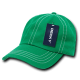Decky 6 Panel Low Profile Relaxed Contra - Stitch Dad Hat | Decky 111 Kelly Green OSFM Hats