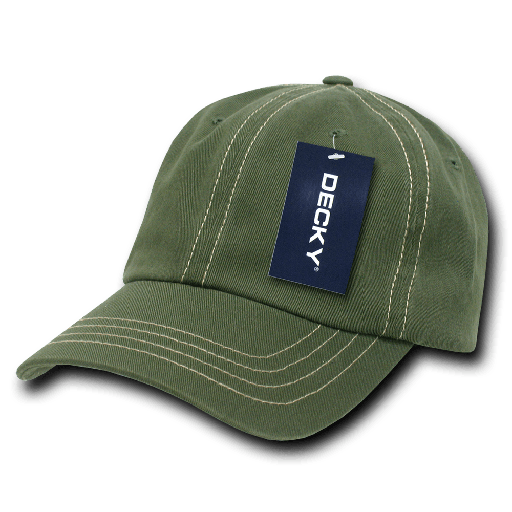 Decky 6 Panel Low Profile Relaxed Contra - Stitch Dad Hat | Decky 111 Olive OSFM Hats