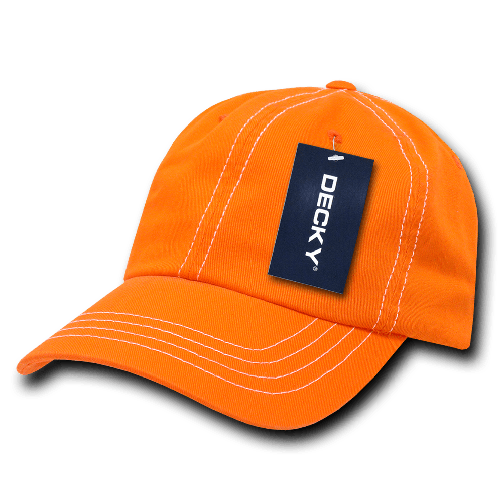 Decky 6 Panel Low Profile Relaxed Contra - Stitch Dad Hat | Decky 111 Orange OSFM Hats