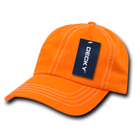 Decky 6 Panel Low Profile Relaxed Contra - Stitch Dad Hat | Decky 111 Orange OSFM Hats