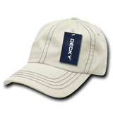 Decky 6 Panel Low Profile Relaxed Contra - Stitch Dad Hat | Decky 111 Stone OSFM Hats