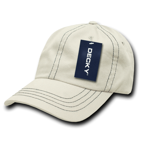 Decky 6 Panel Low Profile Relaxed Contra - Stitch Dad Hat | Decky 111 Stone OSFM Hats