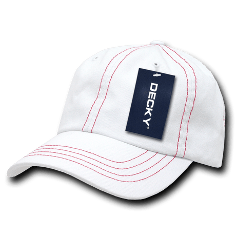 Decky 6 Panel Low Profile Relaxed Contra - Stitch Dad Hat | Decky 111 White OSFM Hats