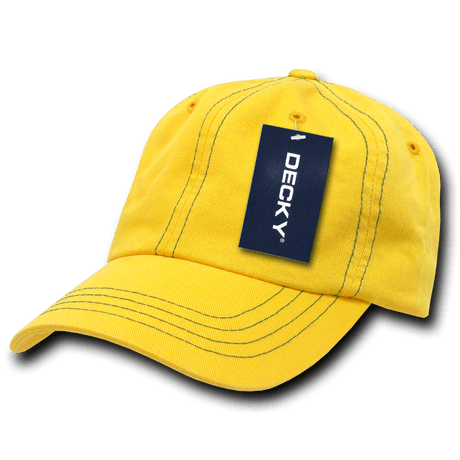 Decky 6 Panel Low Profile Relaxed Contra - Stitch Dad Hat | Decky 111 Yellow OSFM Hats