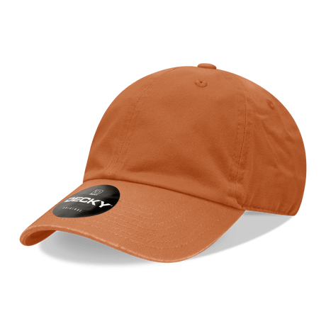 Decky 6 Panel Low Profile Relaxed Cotton Dad Hat | Decky 205 Burnt Orange OSFM Hats