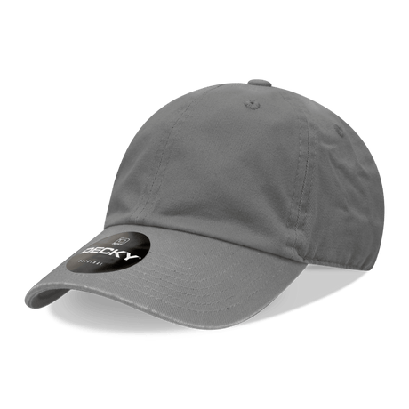 Decky 6 Panel Low Profile Relaxed Cotton Dad Hat | Decky 205 Charcoal OSFM Hats
