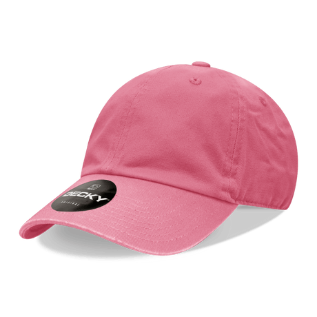 Decky 6 Panel Low Profile Relaxed Cotton Dad Hat | Decky 205 Dk. Pink OSFM Hats
