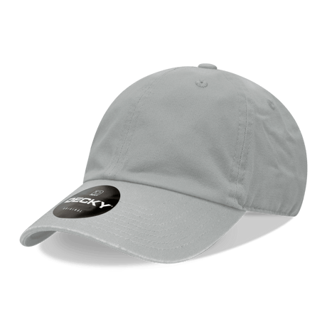 Decky 6 Panel Low Profile Relaxed Cotton Dad Hat | Decky 205 Grey OSFM Hats