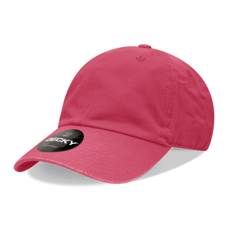 Decky 6 Panel Low Profile Relaxed Cotton Dad Hat | Decky 205 Hot Pink OSFM Hats