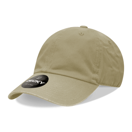 Decky 6 Panel Low Profile Relaxed Cotton Dad Hat | Decky 205 Khaki OSFM Hats