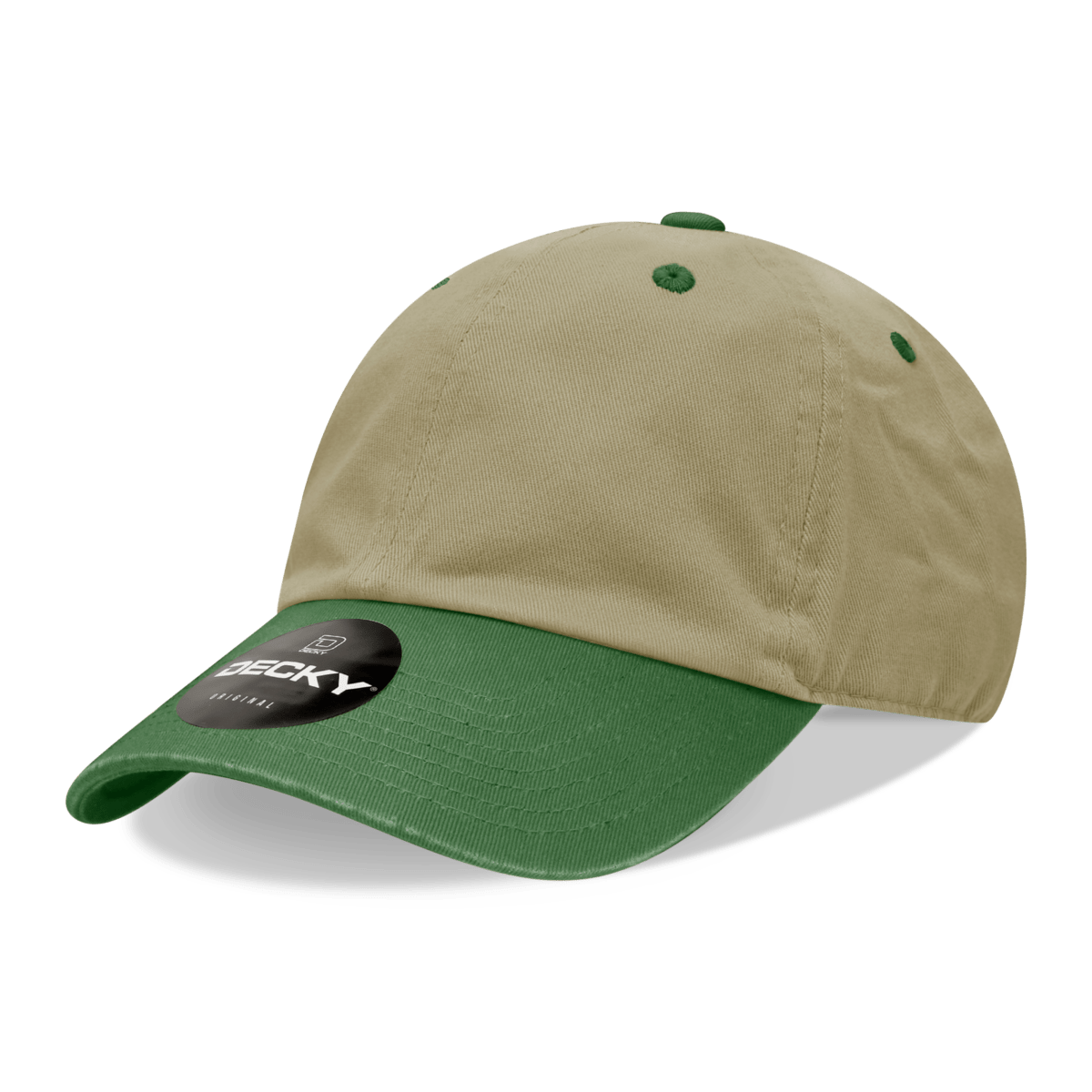 Decky 6 Panel Low Profile Relaxed Cotton Dad Hat | Decky 205 Khaki/Forest OSFM Hats