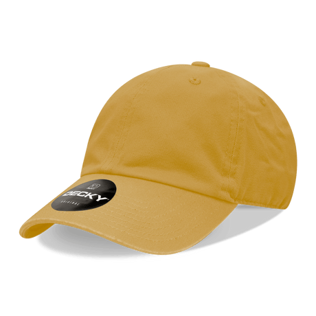 Decky 6 Panel Low Profile Relaxed Cotton Dad Hat | Decky 205 Mustard OSFM Hats