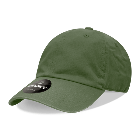 Decky 6 Panel Low Profile Relaxed Cotton Dad Hat | Decky 205 Olive OSFM Hats