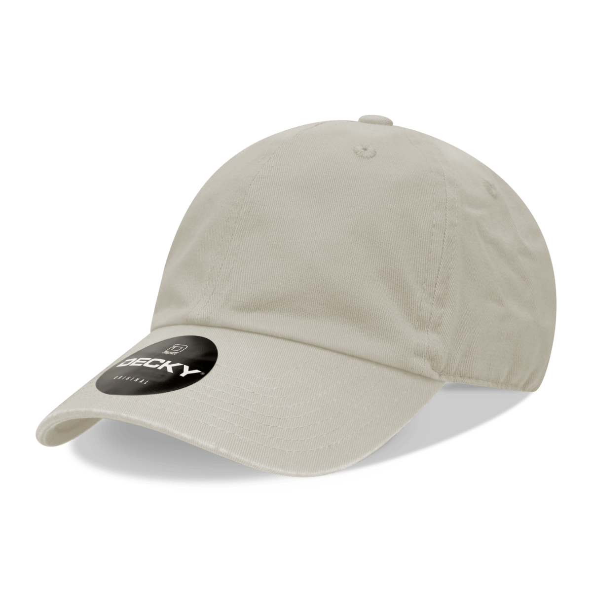 Decky 6 Panel Low Profile Relaxed Cotton Dad Hat | Decky 205 Stone OSFM Hats