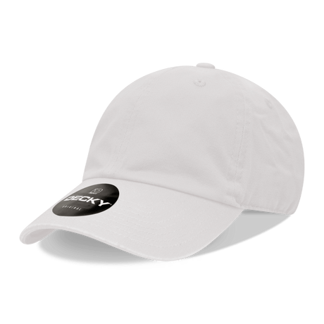 Decky 6 Panel Low Profile Relaxed Cotton Dad Hat | Decky 205 White OSFM Hats