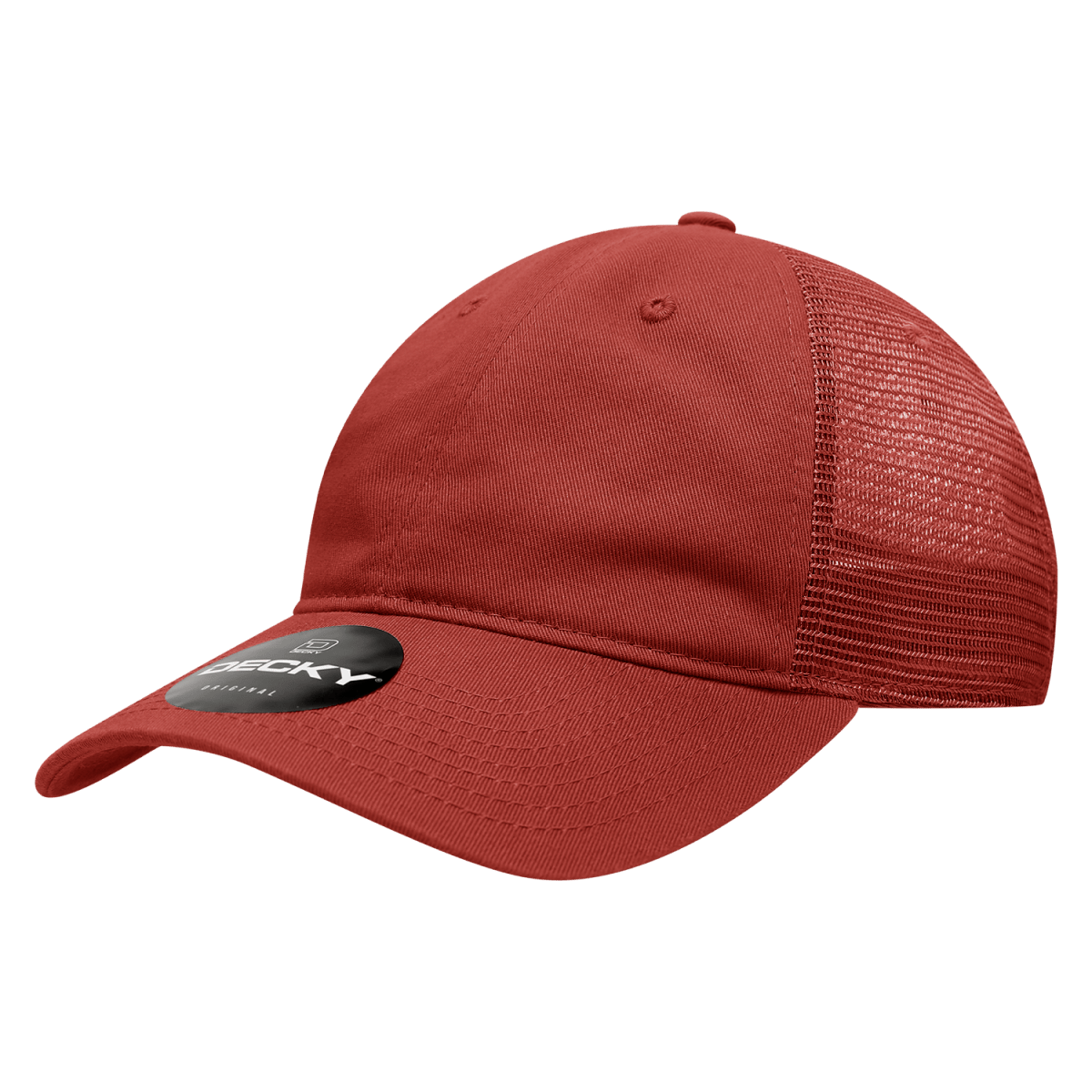 Decky 6 Panel Low Profile Relaxed Cotton Trucker | Decky 120 Cardinal OSFM