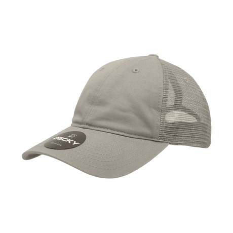 Decky 6 Panel Low Profile Relaxed Cotton Trucker | Decky 120 Grey OSFM
