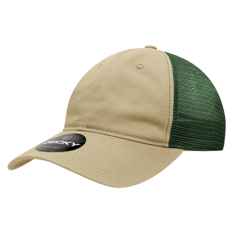 Decky 6 Panel Low Profile Relaxed Cotton Trucker | Decky 120 Khaki/Forest OSFM