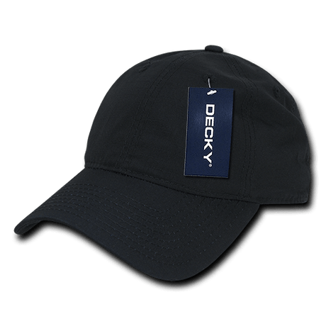Decky 6 Panel Low Profile Relaxed Ripstop Dad Hat | Decky 239 Black OSFM Hats