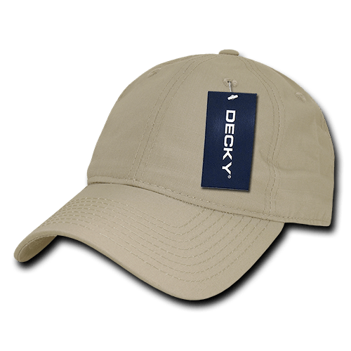 Decky 6 Panel Low Profile Relaxed Ripstop Dad Hat | Decky 239 Khaki OSFM Hats