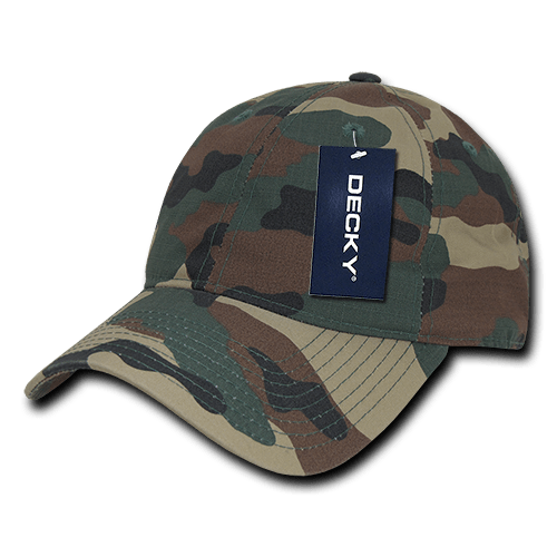 Decky 6 Panel Low Profile Relaxed Ripstop Dad Hat | Decky 239 Woodland OSFM Hats