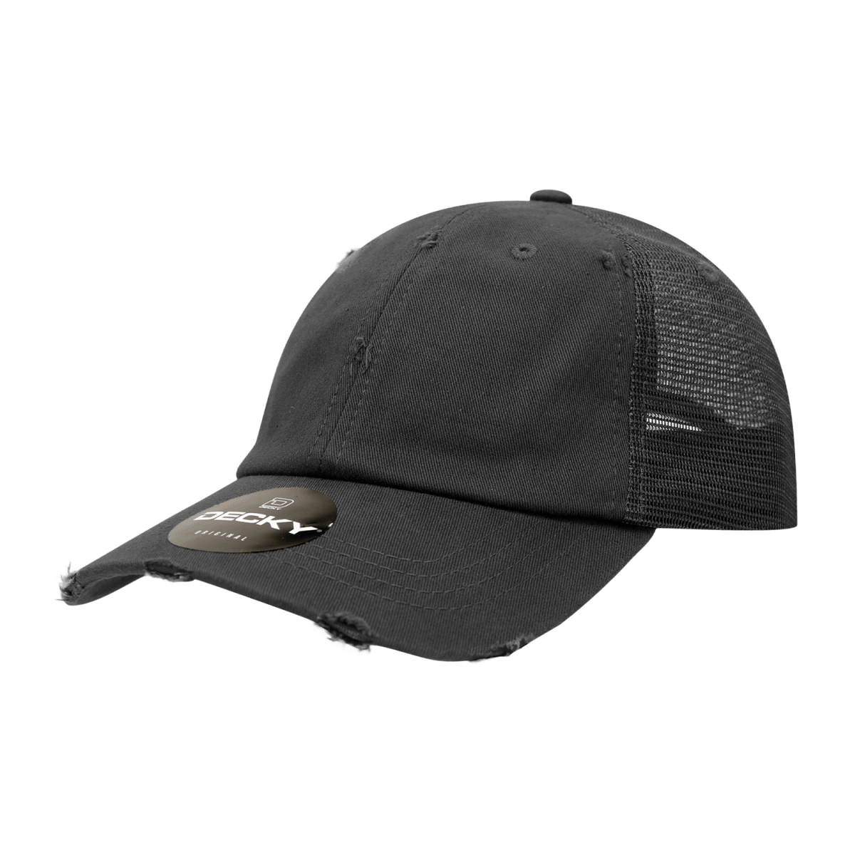 Decky 6 Panel Low Profile Relaxed Vintage Trucker | Decky 110 Black OSFM
