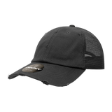 Decky 6 Panel Low Profile Relaxed Vintage Trucker | Decky 110 Black OSFM