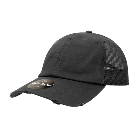 Decky 6 Panel Low Profile Relaxed Vintage Trucker | Decky 110 Black OSFM