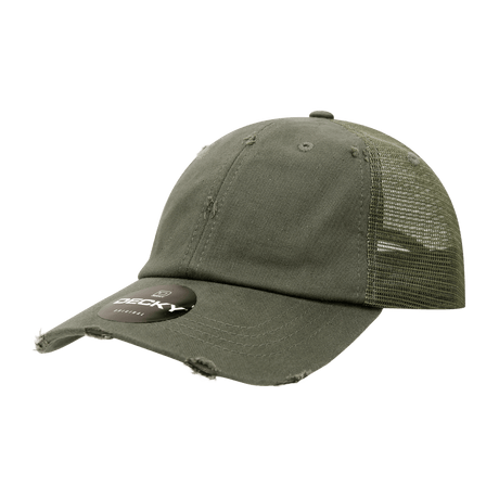 Decky 6 Panel Low Profile Relaxed Vintage Trucker | Decky 110 Olive OSFM