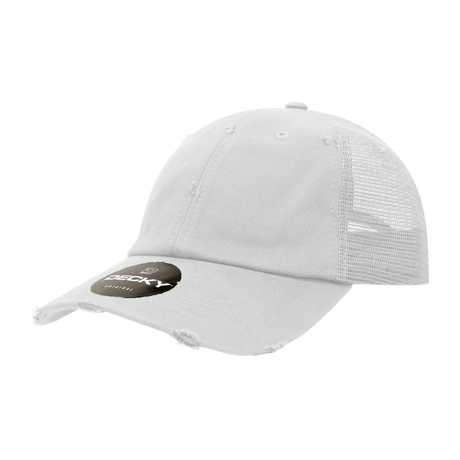 Decky 6 Panel Low Profile Relaxed Vintage Trucker | Decky 110 White OSFM