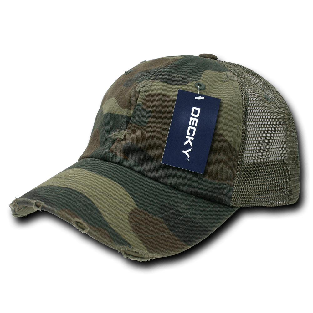 Decky 6 Panel Low Profile Relaxed Vintage Trucker | Decky 110 Woodland OSFM