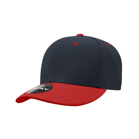 Decky 6 Panel Low Profile Structured Acrylic/Polyester Cap | Decky 206 NVY/RED OSFM Hats