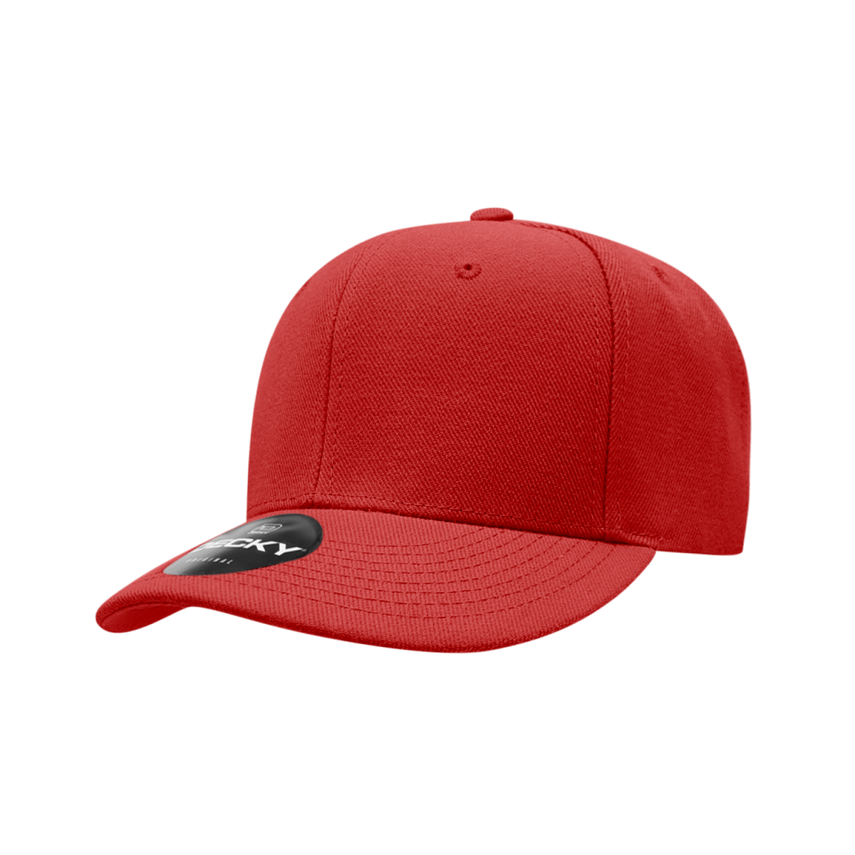 Decky 6 Panel Low Profile Structured Acrylic/Polyester Cap | Decky 206 Red OSFM Hats
