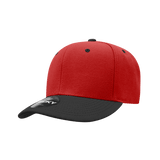 Decky 6 Panel Low Profile Structured Acrylic/Polyester Cap | Decky 206 RED/BLK OSFM Hats
