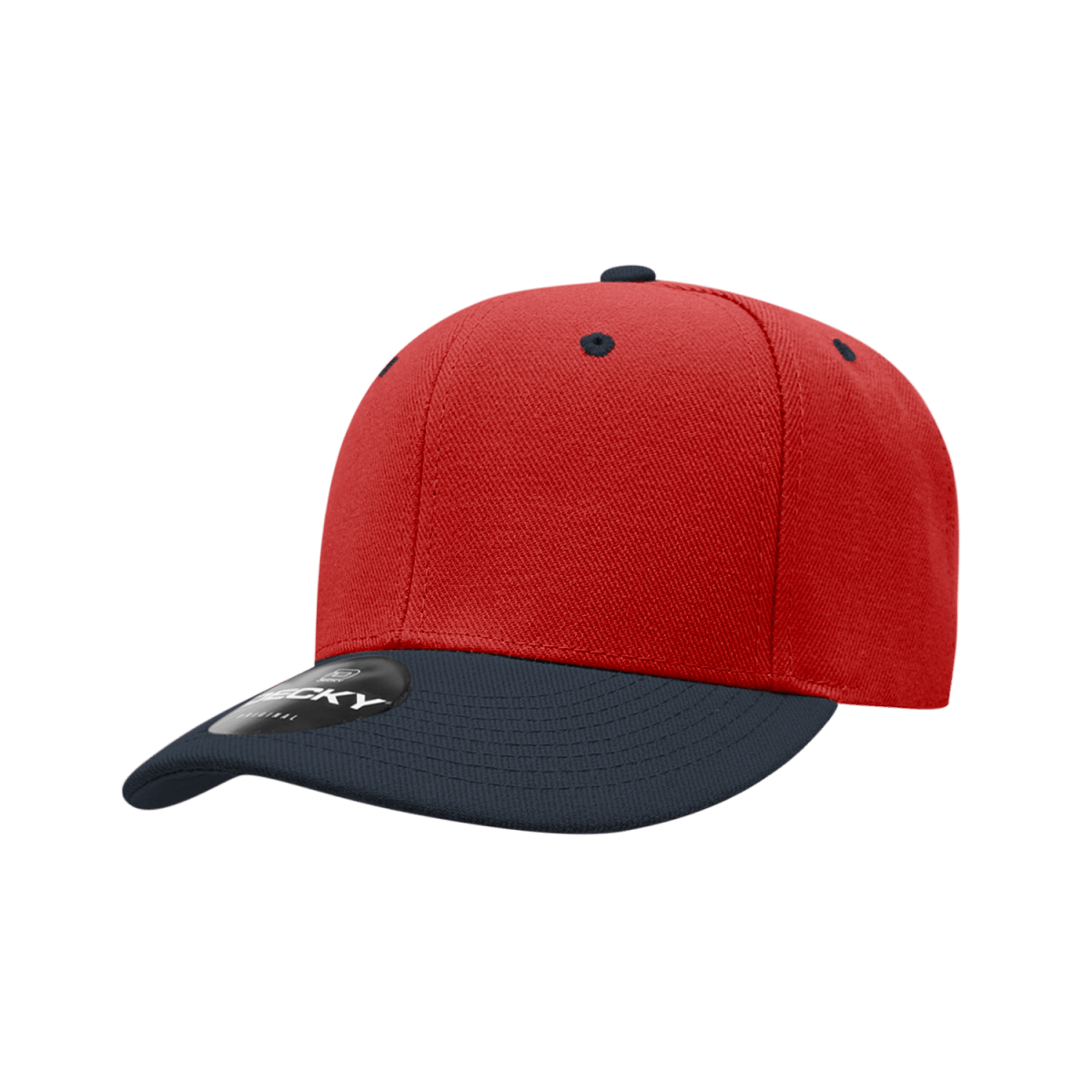 Decky 6 Panel Low Profile Structured Acrylic/Polyester Cap | Decky 206 RED/NVY OSFM Hats