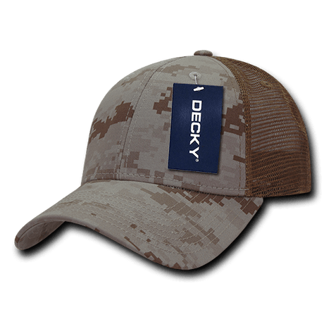 Decky 6 Panel Low Profile Structured Camo Trucker | Decky 218 DESERT Digital OSFM