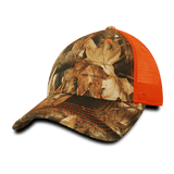 Decky 6 Panel Low Profile Structured Camo Trucker | Decky 218 Greybark/Orange OSFM